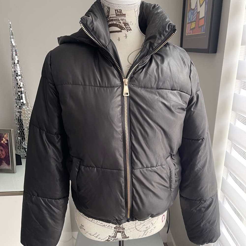CI SONO Los Angeles Women’s Outerwear Cropped Puffer Jacket Black Size Small